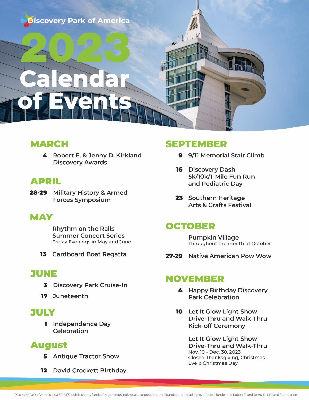 2023 Calendar Of Events