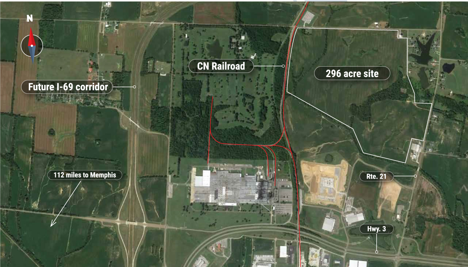 A map of available industrial properties in TN
